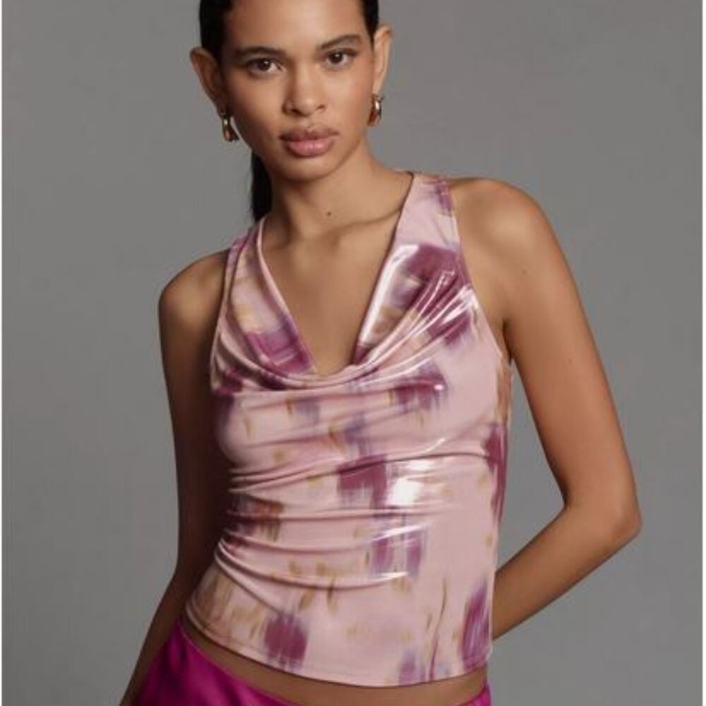 Anthropoligie -  Liquid Shine Cowl Neck Tank Top By Anthropologie